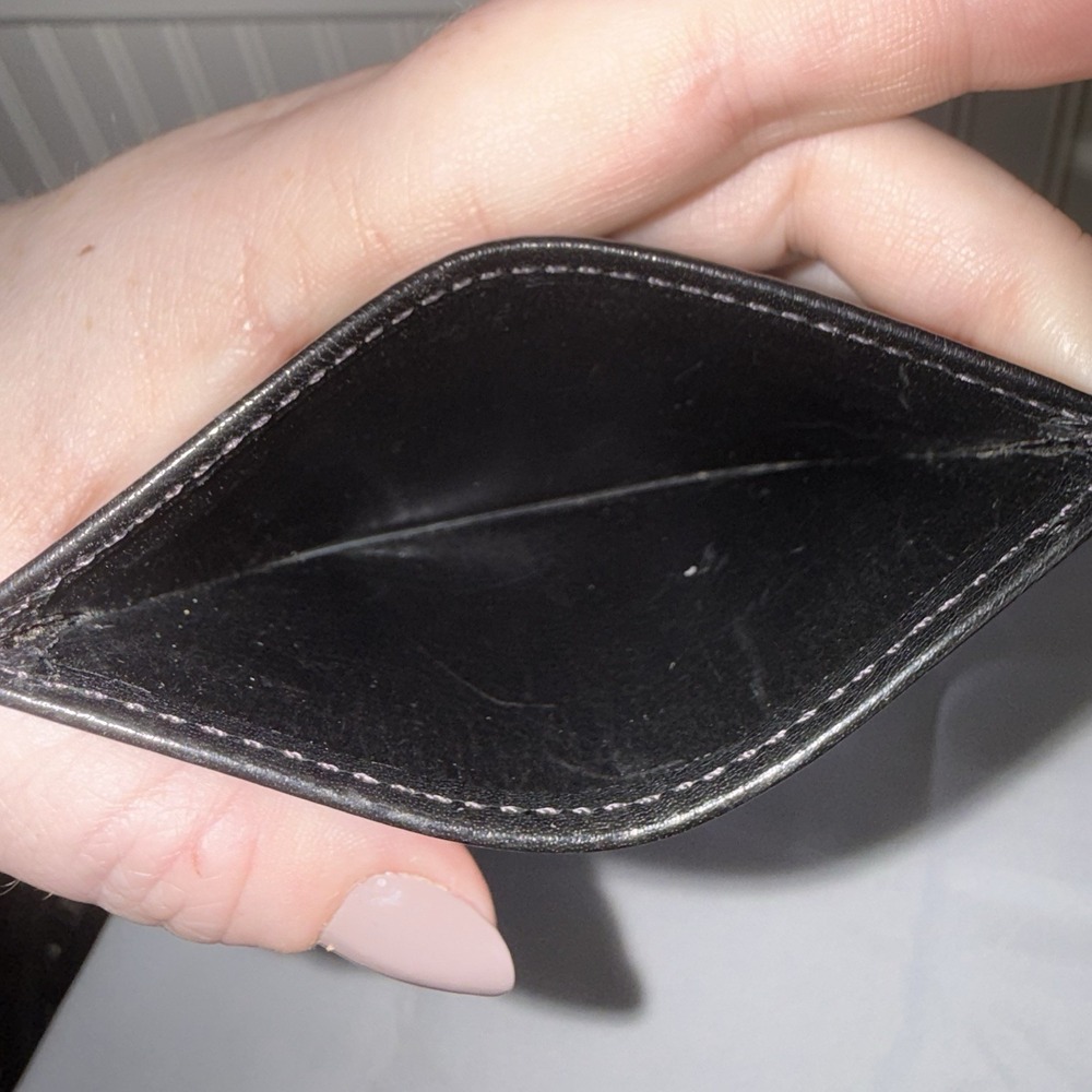 VINTAGE COACH WATER BUFFALO LEATHER SLIM BLACK CARD CASE WALLET 4664 - Picture 6 of 8